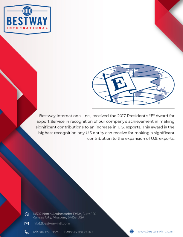 Bestway International Inc Wins President S E Award For Export Service Bestway International